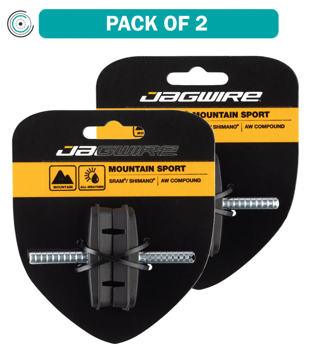 2 Pack Jagwire Mountain Sport Cantilever Brake Pads Smooth Post 53mm AW Compound