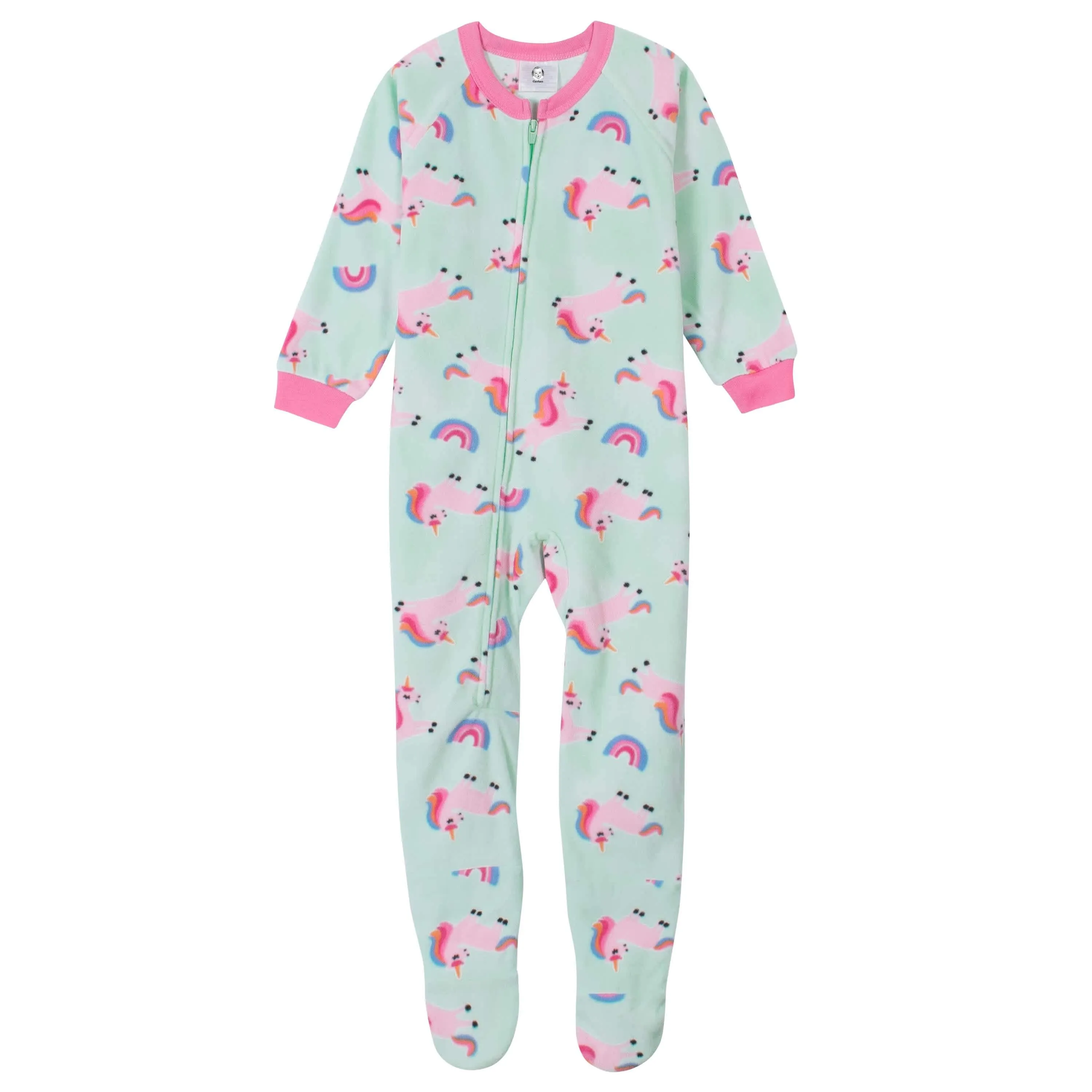 4-Pack Toddler Girls Rainbows & Unicorns Fleece Pajamas