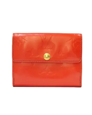 Authentic Louis Vuitton Red Patent Leather Short Wallet