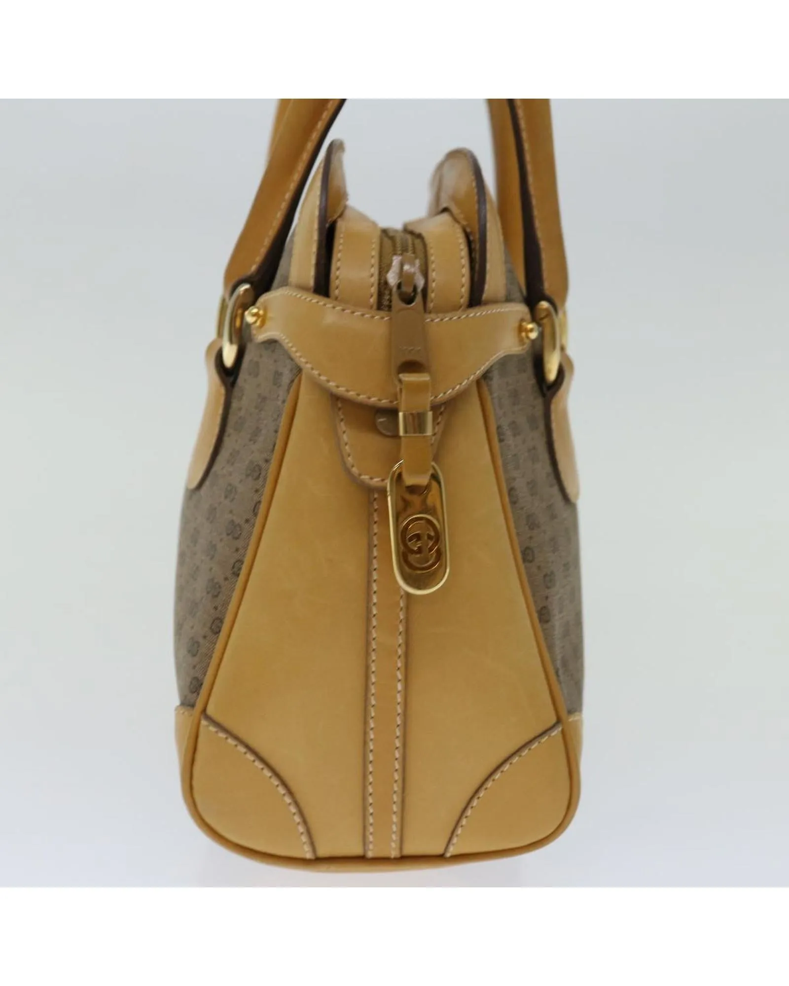 Beige Micro GG Supreme Hand Bag in PVC Leather by Italian Designer