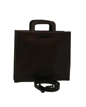 Brown Leather 2way Hand Bag with Shoulder Strap