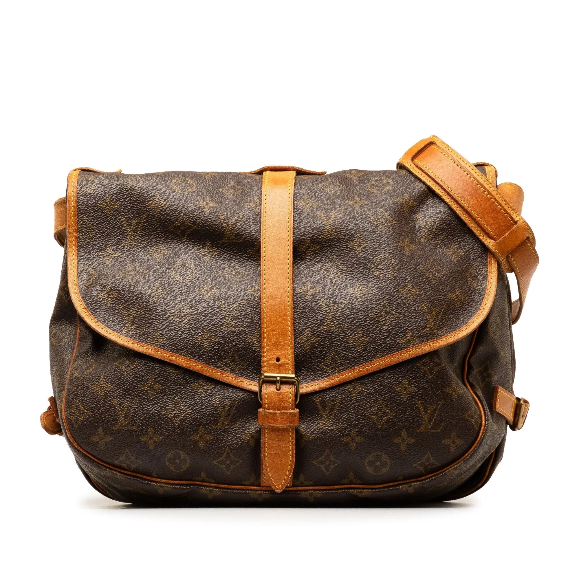 Brown Louis Vuitton Monogram Saumur 35 Crossbody Bag