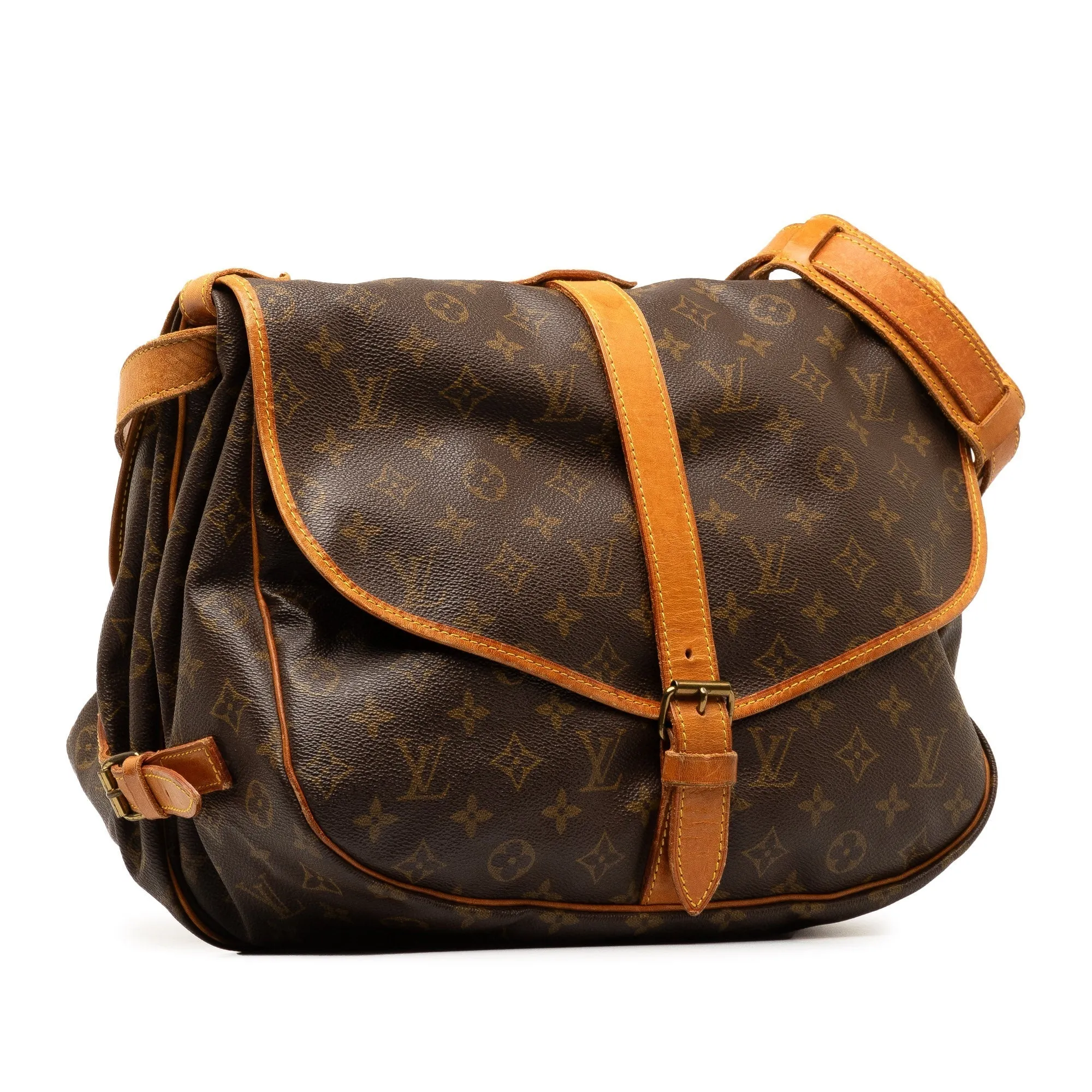 Brown Louis Vuitton Monogram Saumur 35 Crossbody Bag