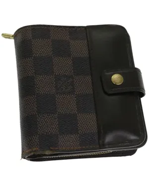 Compact Damier Ebene Zip Wallet - Authentic LV