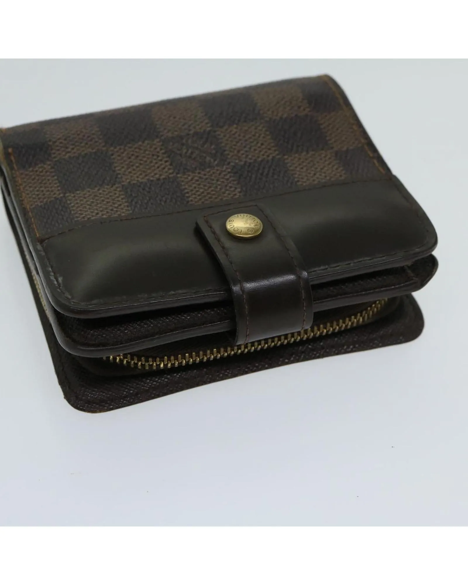 Compact Damier Ebene Zip Wallet - Authentic LV