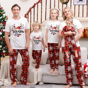 Cousin Crew parent-child pajama set Christmas hat print