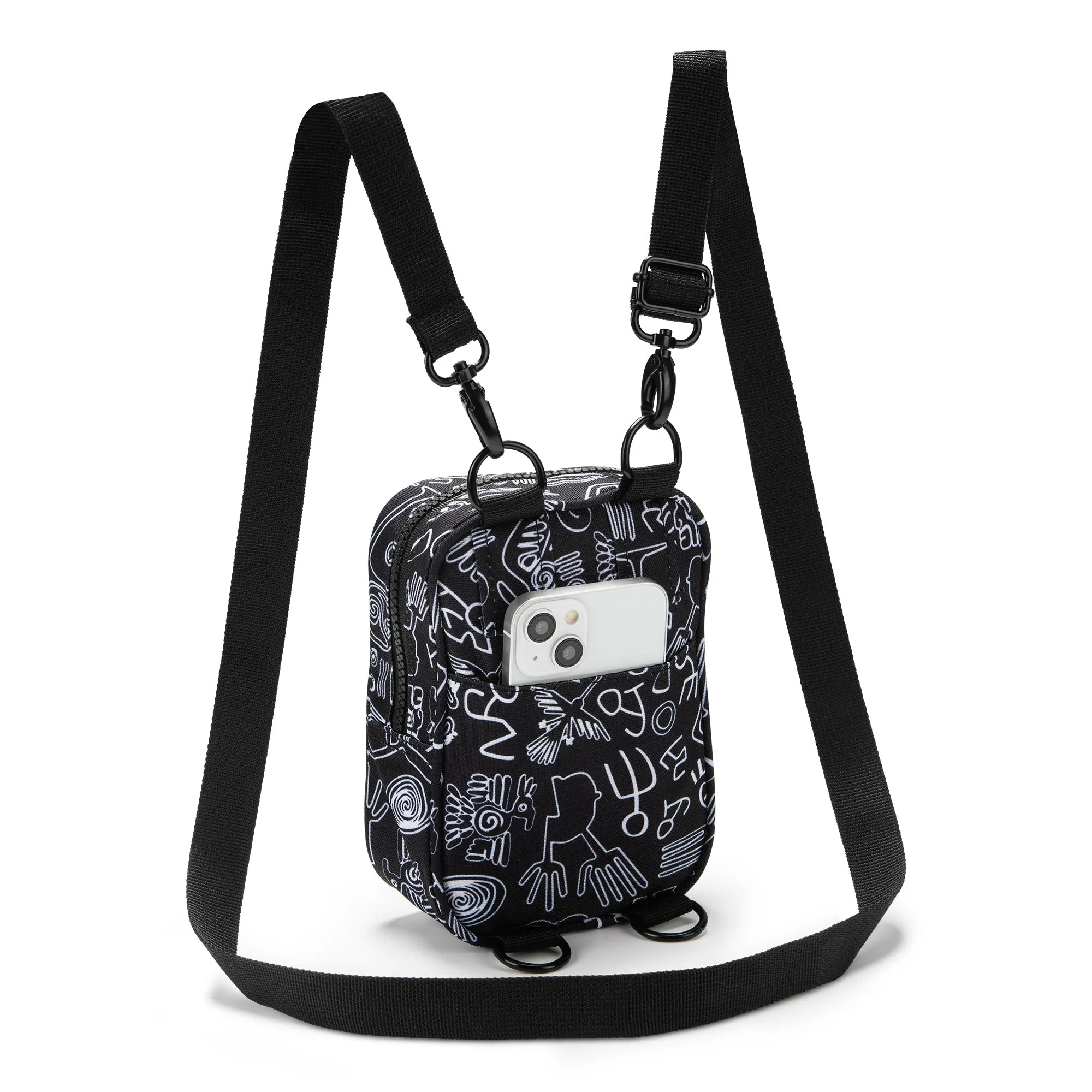 Crossbody Bag Black & White Tribal