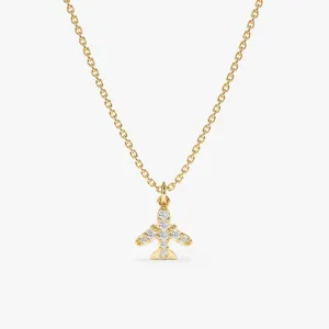 Dainty Diamond Airplane Necklace, Aria