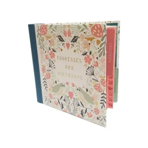 Floral Birds Address and Birthday Book