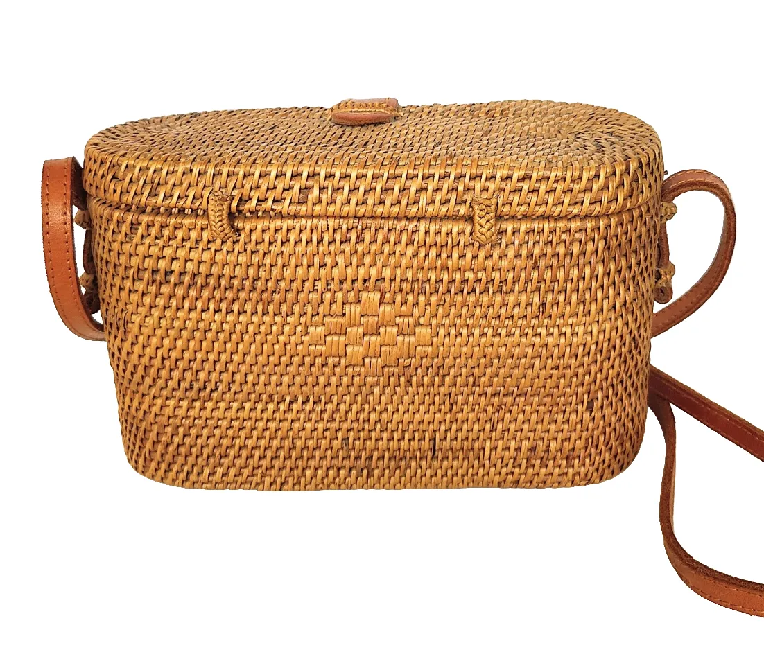 Handbags: Hand-Woven Rattan Sling Bag from Bali.