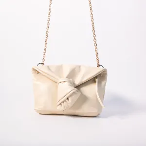 Harpers Emporium Knot Bag on Chain in Vanilla Metallic