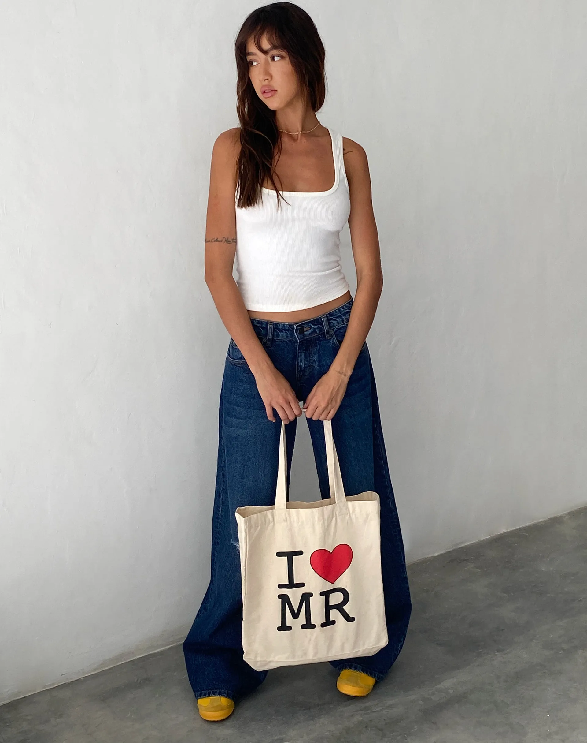 I Heart MR Tote Bag in Off White