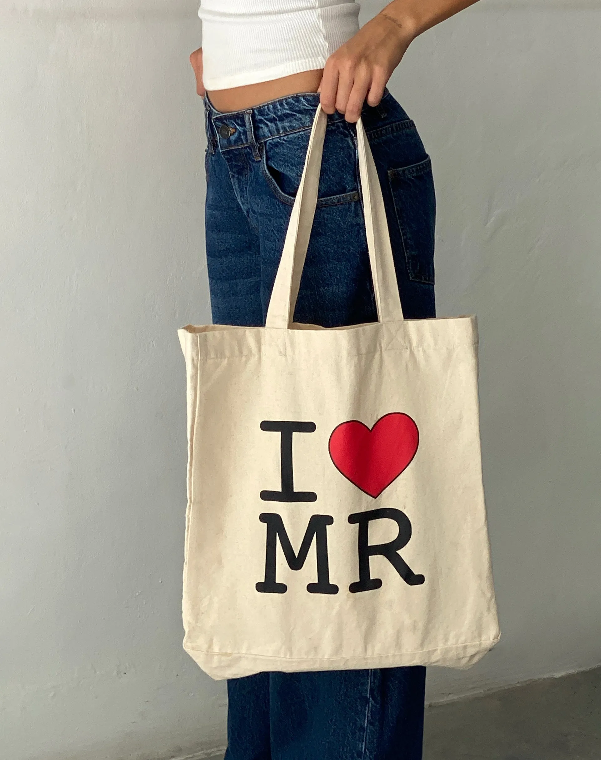 I Heart MR Tote Bag in Off White