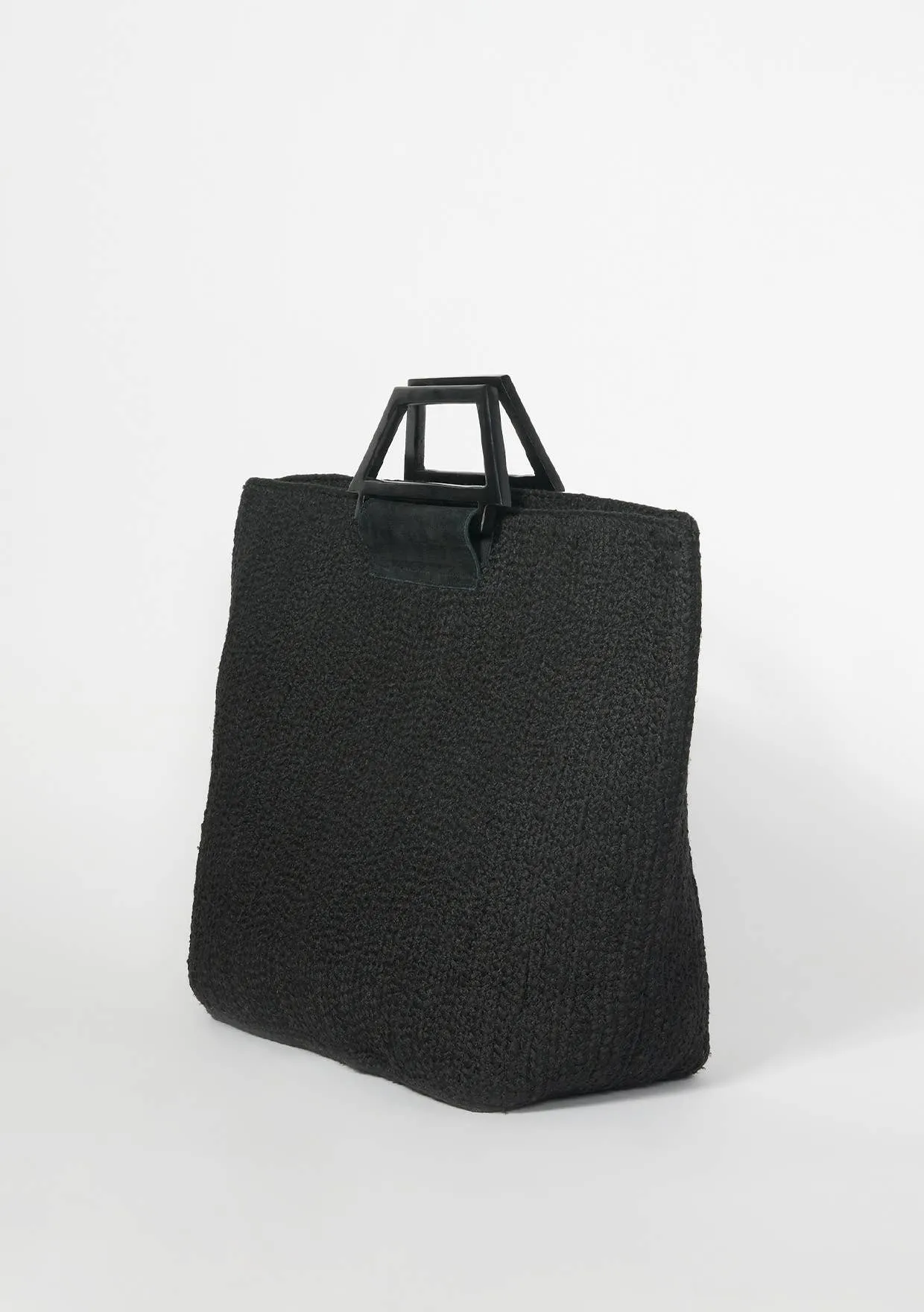 Large Cotton Weaved Tote Bag Black