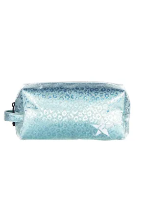 Leopard in Pixie Dust Rebel Makeup Bag with White Zipper