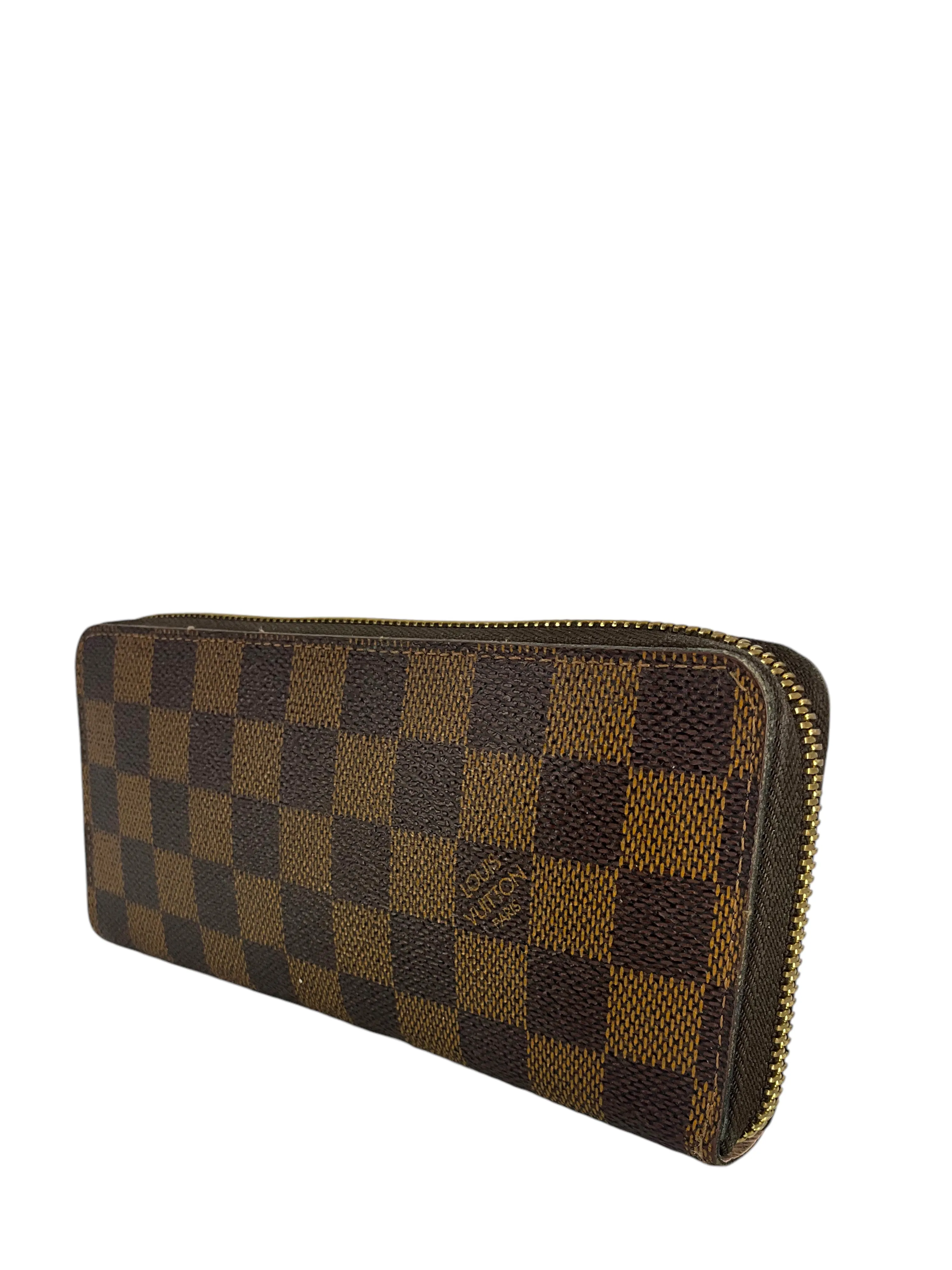 LOUIS VUITTON Damier Ebene Canvas Clemence Wallet