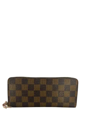 LOUIS VUITTON Damier Ebene Canvas Clemence Wallet