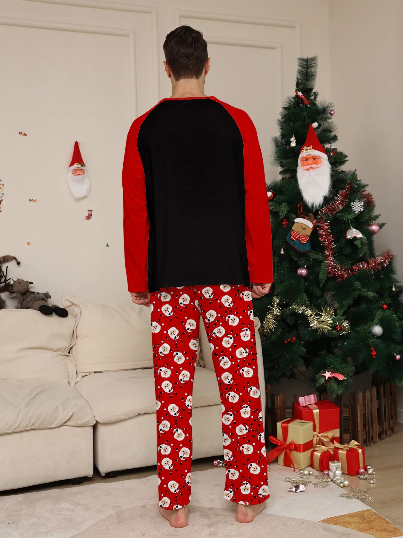 “Merry Xmas” Santa Claus Print Family Pajama Set