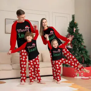 “Merry Xmas” Santa Claus Print Family Pajama Set