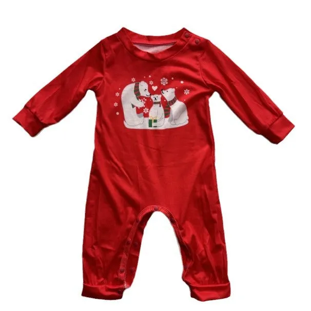 Polar Bear Printed Family Matching Christmas Pajamas Sets