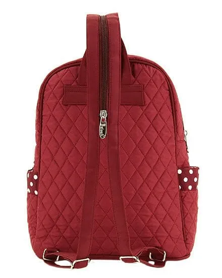 QSD2716 Quilted Solid Zippered Backpack