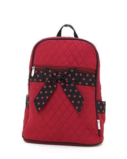 QSD2716 Quilted Solid Zippered Backpack