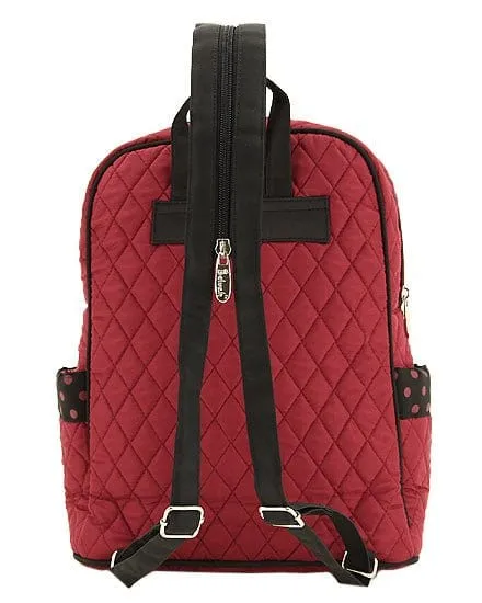 QSD2716 Quilted Solid Zippered Backpack