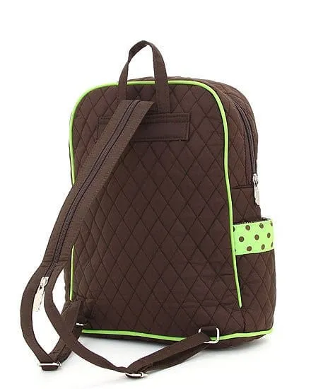 QSD2716 Quilted Solid Zippered Backpack