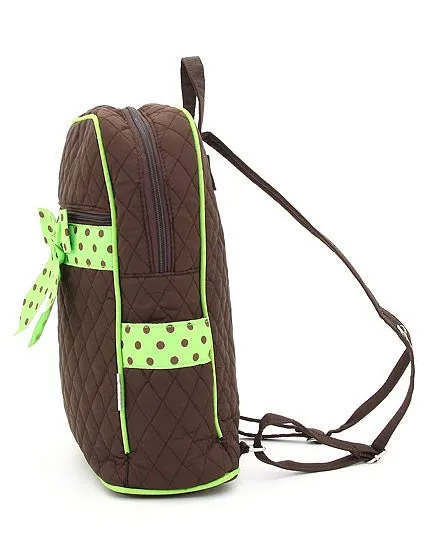 QSD2716 Quilted Solid Zippered Backpack