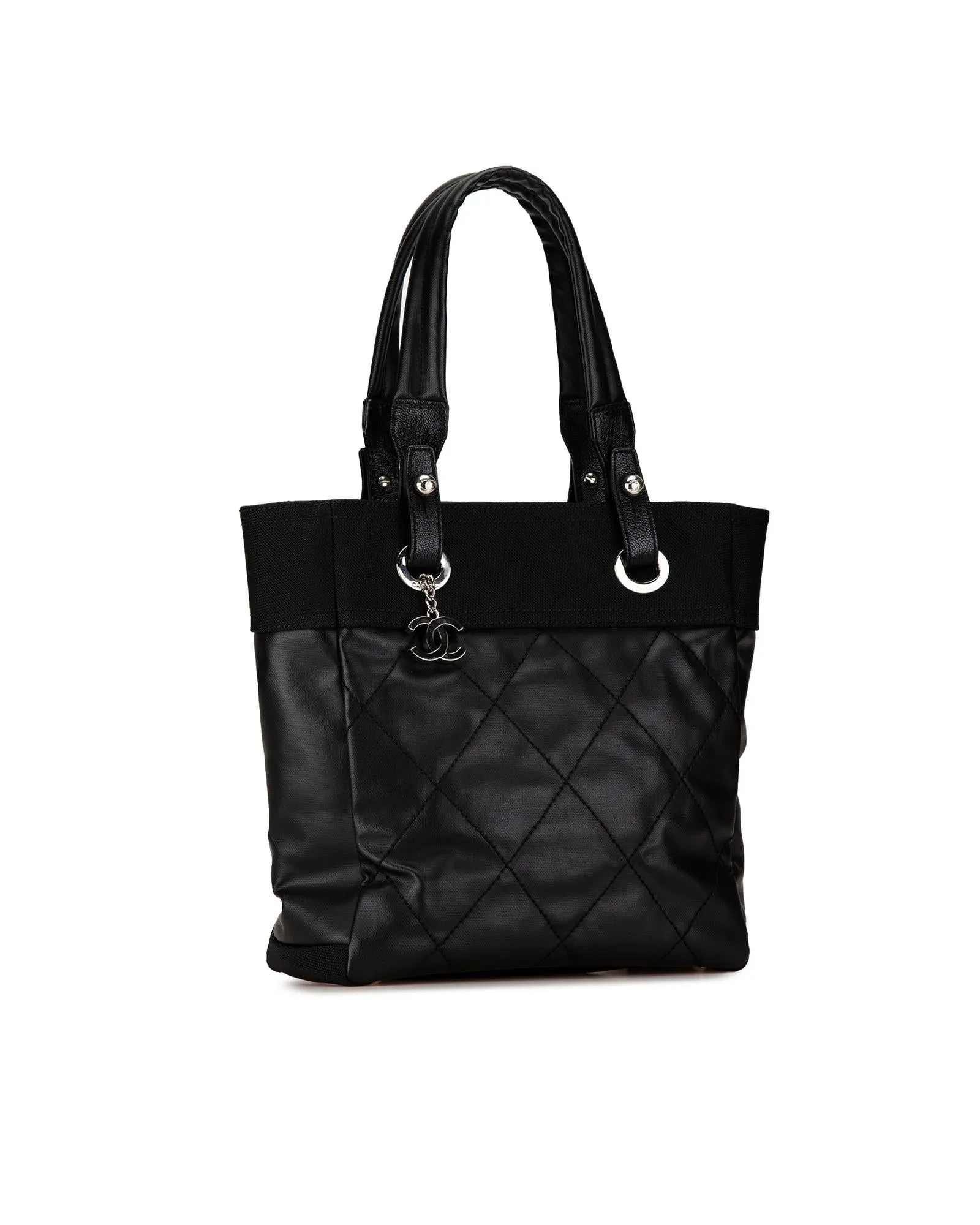 Quilted Tote Bag with Top Zip Closure