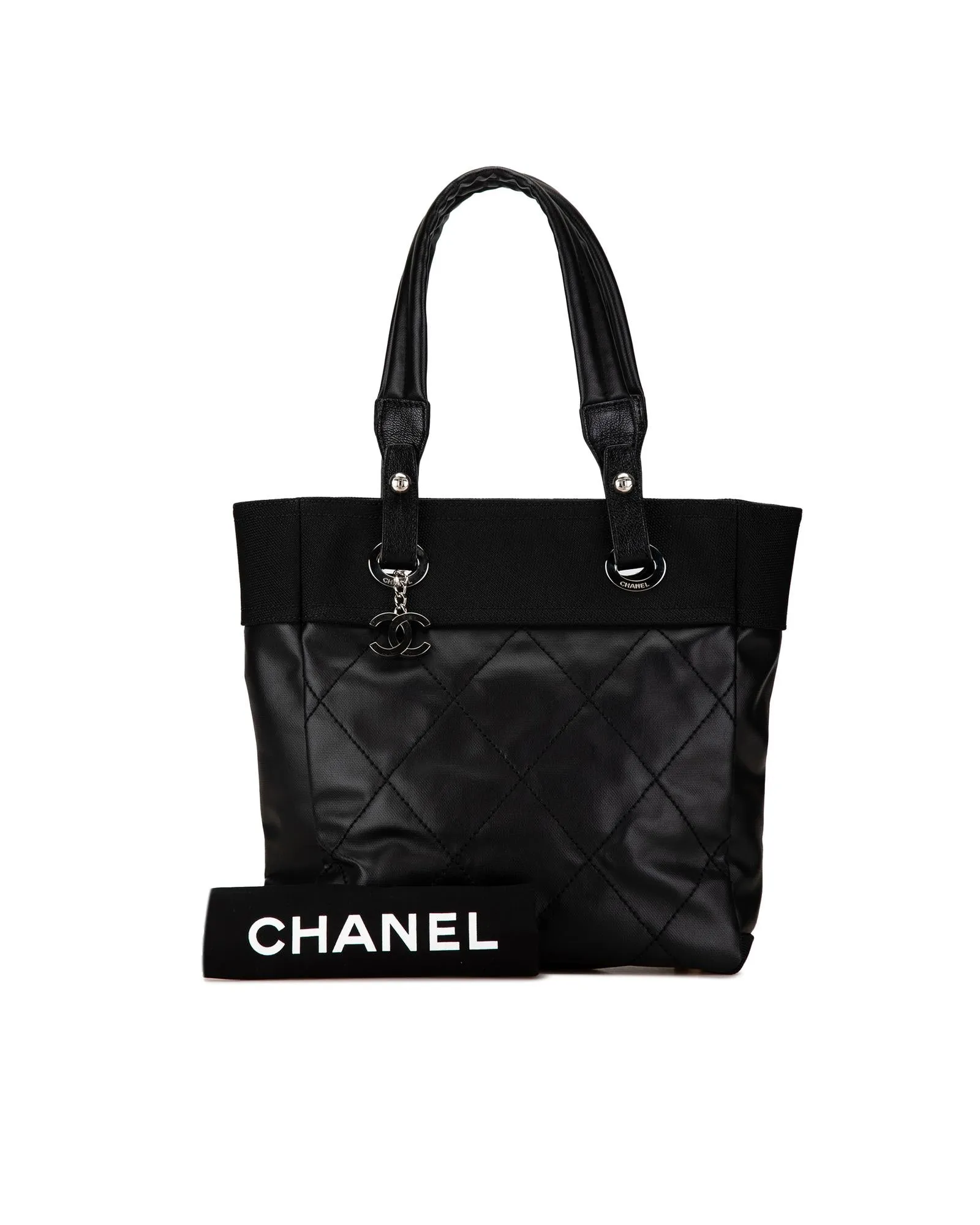 Quilted Tote Bag with Top Zip Closure