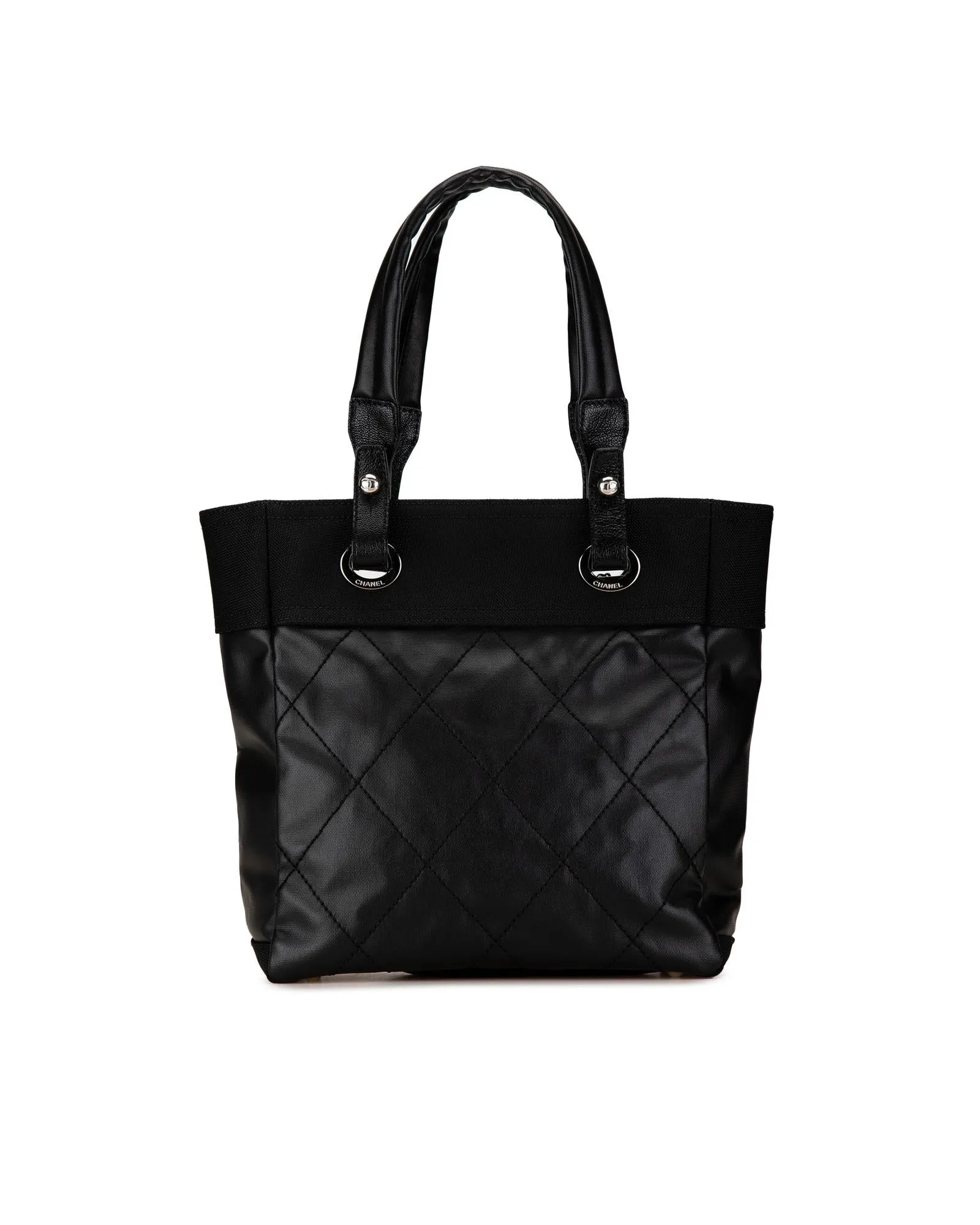 Quilted Tote Bag with Top Zip Closure