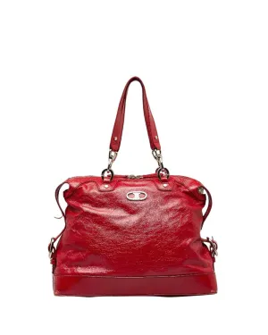 Red Leather Handbag in AB Condition