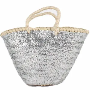 Silver Sequin Basket