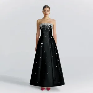 Sparkling Beaded Strapless Evening Dress