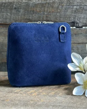 Suede Vera Pelle Bag - Navy Blue