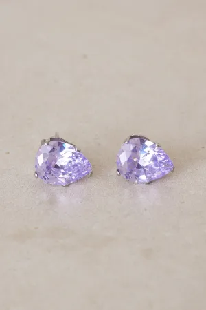 Teardrop Stud Earrings - Lilac Purple