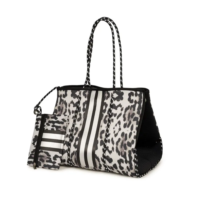 THE MIRANDA - LEOPARD RPINT NEOPRENE TOTE