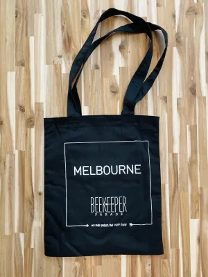 The "Melbourne 🐨" Quote Tote Medium (Black Canvass)