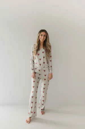 Women's Bamboo Pajamas | Queen Of Hearts Paisley’s Hand Drawn Print